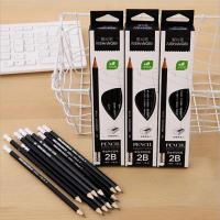2B铅笔3盒36支装 小学生书写素描考试专用笔2比幼儿园儿童带橡皮擦头的六角2B铅笔