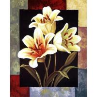 背景不配线30*40 苏绣DIY初学入门套件百合花油画传统手工刺绣材料苏绣自学DIY套件