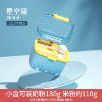 星空蓝-小号 奶粉便携盒外出独立装米粉盒子防潮密封罐小巧可爱收纳婴儿分装格