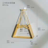 三方形水培花器（送灯） ins墙上装饰品挂件客厅卧室房间挂墙布置床头背景墙插花墙壁挂饰