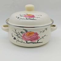 16cm意境搪瓷锅 珐琅搪瓷锅宝宝辅食碗汤锅炖锅煮面锅燃气电磁炉通用