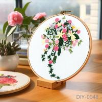 芬芳 圆款【印花布+绣绷+材料包】 苏绣手工刺绣diy自己绣创意礼物材料包初学者简单丝带绣绣花套件