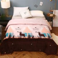 草原鹿【可铺可盖-四季适宜】 120*200cm雪貂绒毛毯 南极人雪貂绒毛毯毛巾被毯子空调毯沙发毯办公室午睡毯法兰绒床单