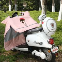 四层带内衬-印画粉色-小希 电动摩托车挡风被夏季防晒防水薄款小电车遮阳挡风罩春秋四季夏天