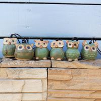 瓷珠-猫头鹰1个（款式随机） 安全包装 中式复古粗陶ZAKKA民宿阳台猫头鹰手工陶瓷铃铛风铃古风门窗挂饰