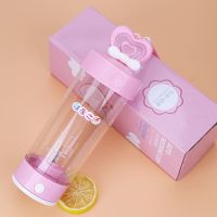 粉色带字贴（健康之源）+送杯刷 全自动搅拌杯蛋白粉咖啡奶昔便携式创意水杯懒人电动摇摇杯子刻度