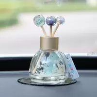 【蓝风铃】香味 干花香水瓶（蓝色）送防滑垫 汽车香水摆件持久淡香熏车内装饰品车用车载车里香水瓶高档男女士