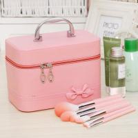 牛奶粉粉蝴蝶结小号 韩国化妆包大号小号简约可爱便携大容量防水手提旅行收纳包洗漱包