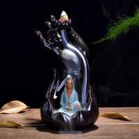 福泽天下-观音乌沙金 倒流香炉陶瓷香薰炉佛手如来观音家用创意茶道紫砂香道禅意摆件