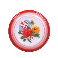 30cm花茶盘花色随机（一个装） 搪瓷茶盘怀旧老式托盘茶盘水果盘单层茶具茶具圆盘大盘鸡盘水果碟