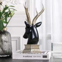 北欧风鹿头摆件客厅电视柜装饰品玄关摆设工艺品 金角鹿头摆件 北欧风鹿头摆件客厅电视柜装饰品玄关摆设工艺品 金角鹿头摆件