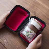 见图片 1器氏繁花似锦快客杯户外随身泡茶器陶瓷一壶三杯便携旅行茶具