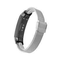 不锈钢卡扣银色 荣耀手环3表带+螺丝工具 Honor/荣耀手环3金属表带不锈钢米兰磁吸防水替换荣耀手环3胶腕带