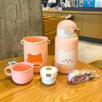 *桃桃Pink[450ML] 韩版可爱316保温杯少女心高颜值吸管水杯子女学生户外便携随手杯