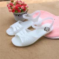 白色 脚掌宽的请加大一码 夏季中老年塑料凉鞋女老太太鞋熟胶奶奶鞋平底防滑软妈妈凉鞋女