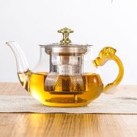 400毫升玉把壶 加厚耐热耐高温明火玻璃茶壶电磁炉不锈钢煮茶壶家用办公花茶具