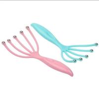 颜色随机[2个装] .五爪按摩器头部钢珠爪头皮滚珠抓头神器抓头器挠头抓MMY