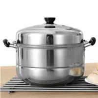 28CM二层蒸锅 双层煤气电磁炉蒸锅具不锈钢蒸锅二层三层四层 加厚蒸笼蒸格汤锅