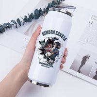 白色杯[猫拿扇子] 潮流时尚创意水杯中国风国潮易拉罐不锈钢保温杯学生简约便携男女