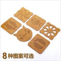 6个不同花形(花形随机) 餐盘垫盘垫子菜碗垫隔热垫茶几餐具竹制桌面功夫茶竹子炒锅桌上