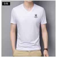 00-6802-白色 170/L码[建议120斤-135斤] 皮尔卡丹男装时尚男士冰丝短袖T恤青年圆领休闲半袖打底衫爸爸
