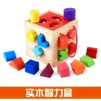 实木款19孔 婴儿玩具6-9-12个月宝宝男孩1-3岁女孩益智开发八九十8积木可啃咬