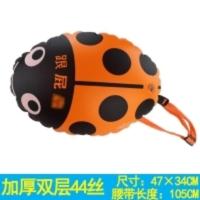 橙色甲虫款 卡通加厚加大游泳浮标小尾巴救生球浮漂浮潜安全双气囊跟屁虫浮包