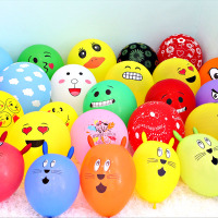混色多款50个(无赠品) 多款加厚乳胶气球儿童玩具卡通生日幼儿园装饰场景布置彩色小汽球