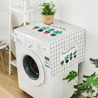 白格盆栽 100*35cm(微波炉/烤箱盖巾) 洗衣机防尘罩 冰箱盖布 洗衣机罩防尘布盖巾滚筒微波炉双开门家用