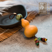 平安葫芦钥匙挂(天珠款) 天然老葫芦 汽车钥匙扣挂件吊坠 男女平安招财挂饰创意包包挂饰