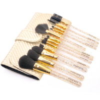 金色(金色包包) 人造纤维 恩佐12支化妆刷套装初学者化妆工具全套眼影刷眼部刷子超柔软粉刷