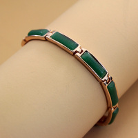 绿色猫眼石 威妮华比拉几何长方形猫眼石手链手镯女气质百搭手环饰品情人礼物