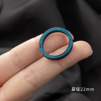 蓝色[直径22mm]THJ-517-1 高品质钛合金钥匙圈环配件 创意个性锁匙扣挂件DIY挂饰材料