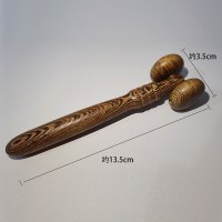 眼轮 按摩保健1个 送穴位图 鸡翅木经络按摩器实木按摩棒按摩穴位头部脸部滚轮手持按摩