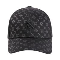 黑色 M(55-57cm)可调节[适合女款] sunhero潮牌棒球帽男女情侣ins轻奢老花鸭舌帽满版印花防晒弯檐帽