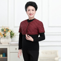 紫红 [1911]无领 L适合100斤以下穿 中老年妈妈爸爸护肩马甲女外穿背心女护肩膀带袖晚上睡觉穿的防寒