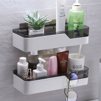 单层装[收藏加购送礼] 卫生间置物架免打孔吸盘壁挂式洗手台墙上浴室收纳架子厕所洗漱台