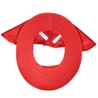 红色遮阳板 太阳能风扇安全帽夏季遮阳板宽边大沿帽遮阳防晒防雨劳保安全头,