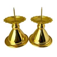 传统烛台B款高12底9口7.5 中式婚礼道具摆件蜡烛台无字传统中式复古蜡台供奉器具摆件合金香