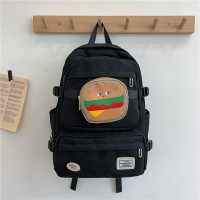 黑色 韩版初中生ins书包原宿ulzzang高中学生双肩包复古大容量旅行背包