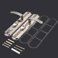 5公分单活 >55mm 左内 不带钥匙 门把手拉手防盗门通用型手柄老式门锁配加厚面板件实心手柄