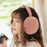 千鸟格-皮粉 耳罩保暖冬天女韩版可爱学生耳捂子冬季护耳毛绒耳包防冻折叠耳套