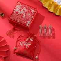 红色锦盒套装 宝宝胎毛保存瓶脐带收藏盒子胎发收纳平安福袋 婴儿纪念品制作