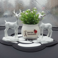 对鹿+吉祥果+花型垫+送香薰 一鹿平安车载香水座车内香薰除异味车用创意汽车漂亮内饰用品摆件