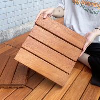300X300X31mm方款-单片价格 防腐实木阳台自拼接地板户外露台地面铺设甘巴豆防水室内花园地板