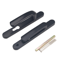 85中孔 115螺丝孔距黑色 50mm-70mm 通用型 不带钥匙 金刚网纱门锁把手断桥铝门锁拉手铝合金门锁把手108金