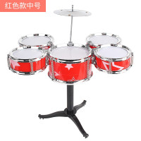 红色 儿童架子鼓初学者练习鼓宝宝仿真爵士鼓乐器音乐玩具五鼓1-3-6岁