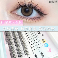 0.5cm(含)-1cm(不含) 仙子+鱼尾混合装单簇朵毛嫁接假睫毛女自然仿真逼真分段式眼睫毛