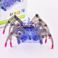 蜘蛛机器人(可行走可爬坡) 蜘蛛机器人 DIY科技小制作发明 电动爬行科学玩具拼装材料 礼物