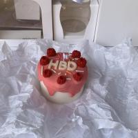 Q58-红色粉色奶油生日蛋糕大豆奶 香薰蜡烛生日蛋糕高颜值可爱ins原创小众创意生日礼物伴手礼摆件